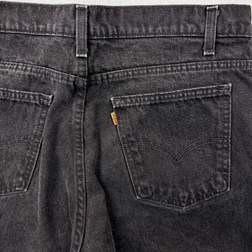 Vintage Levis 505 Orange Tab Faded Black Straight Leg Jeans Mens 36x32 515 Stamp